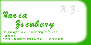 maria zsembery business card